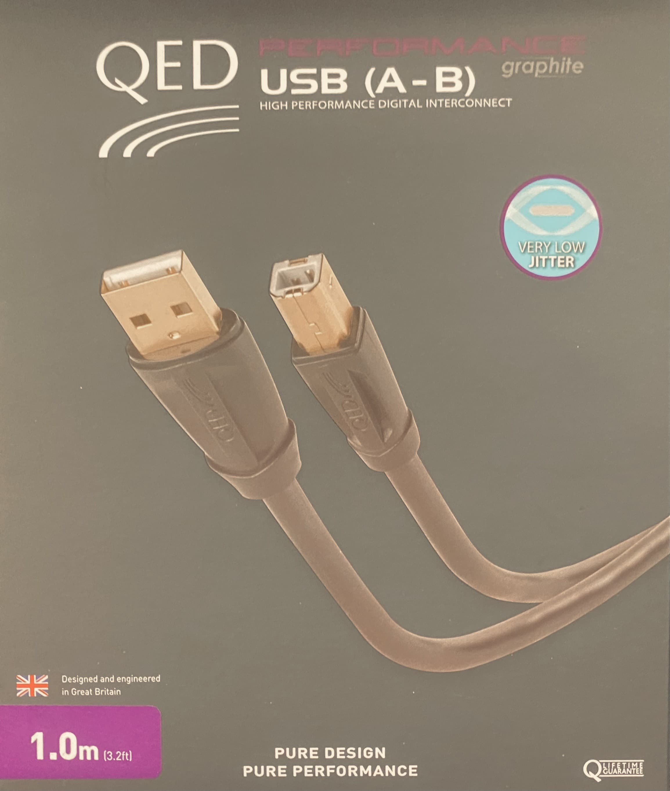 QED PERFORMANCE GRAPHITE USB (A-B) Câble USB pour l'Audio Numérique Haute Définition