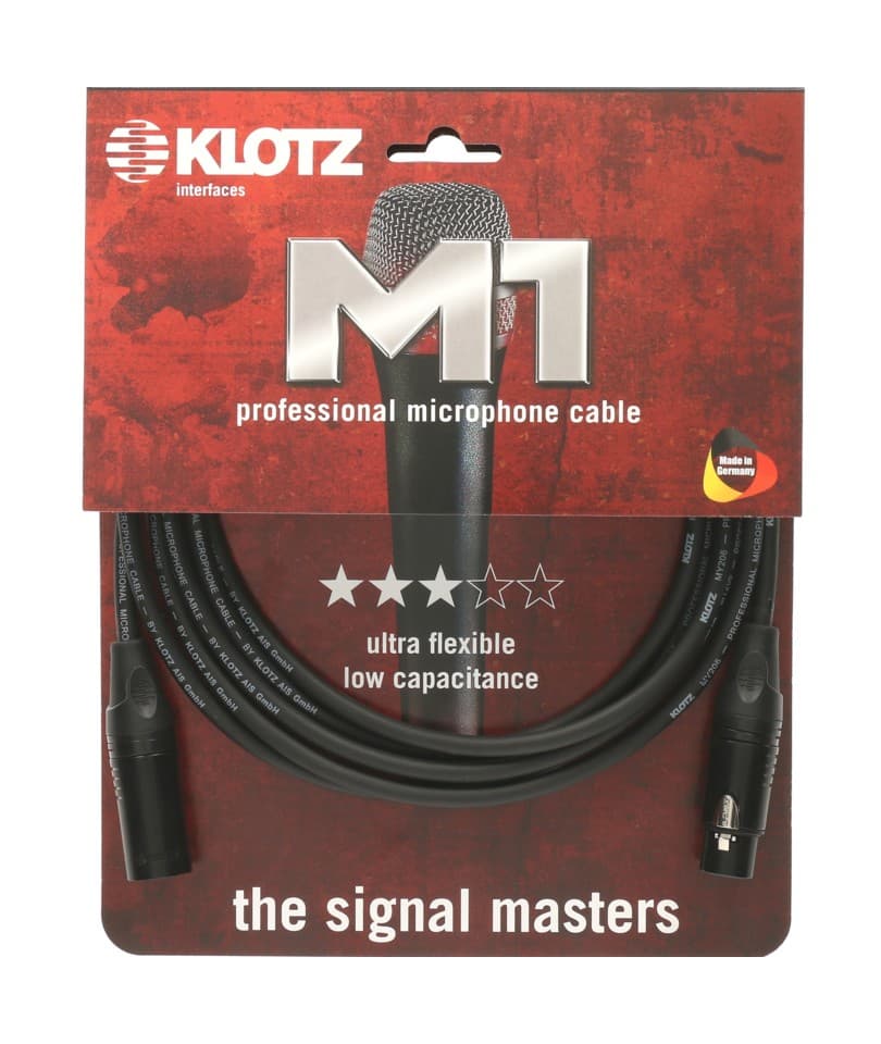 KLOTZ M1 Câble Microphone Professionnel Connecteur XLR / XLR noir Métal
